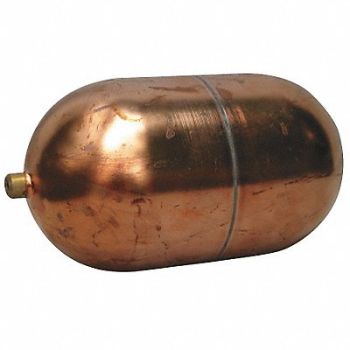 NAUGATUCK Float Ball Oblong Copper 6 In, 4LTA9