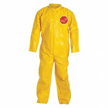 DUPONT Collared Coverall Open Yellow 6XL PK12, 29EV51