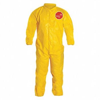 DUPONT Collared Coverall Yellow 6XL PK12, 29EV80