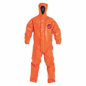 DUPONT Hooded Coverall Open Orange L PK2, 38E389