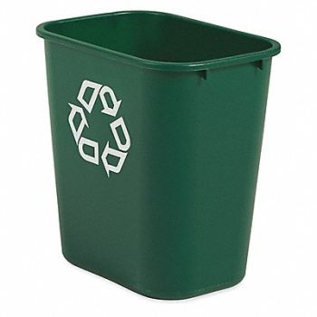 RUBBERMAID COMMERCIAL PRODUCTS Desk Recycling Container Green 7 gal., 4LZL2