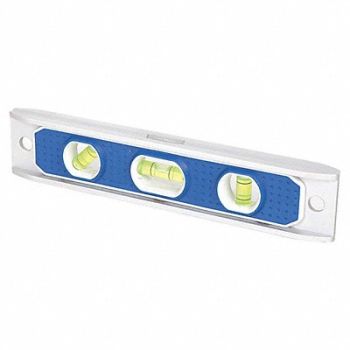 WESTWARD Magnetic Torpedo Level 9 L 3 Vials, 4MRW9
