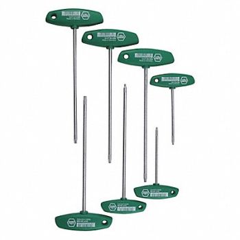 WIHA Torx Key Set T Shape 4 in to 8 in, 4NB69