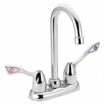 MOEN COMMERCIAL Gooseneck Chrome Moen M-Bition Metal, 4NEJ5