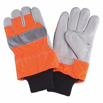 CONDOR D1689 Leather Gloves Hi-Vis Orange XL PR, 4NHE8