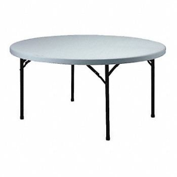 GRAINGER APPROVED Folding Table Round Polyethylene 60 Dia, 4NHN3