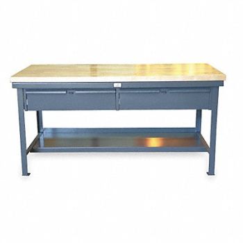 STRONG HOLD Workbench Butcher Block 48 W 30 D, 4NWF8