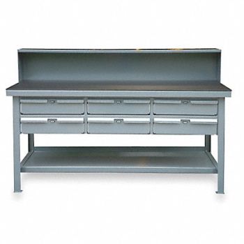 STRONG HOLD Workbench ABS Plastic 60 W 36 D, 4NWH5