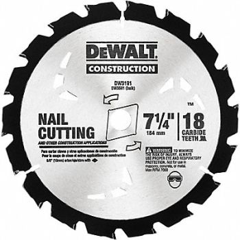 DEWALT Circular Saw Blade Blade Dia 7-1/4 in., 4NZ53