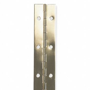 GRAINGER APPROVED Piano Hinge Brass 6 ft L 3 in W, 1CCL9