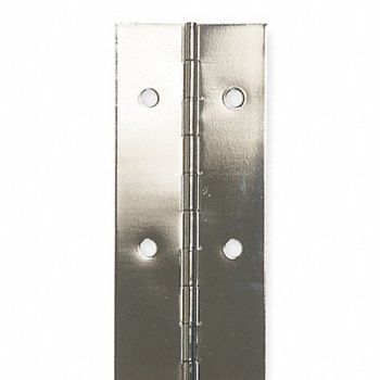 GRAINGER APPROVED Continuous Hinge Nickel 8 ft L 3 in W, 1CCN9