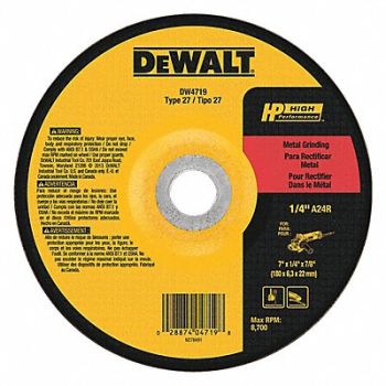 DEWALT Depressed Center Wheel T27 7x1/4x7/8 AO, 4PC13