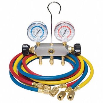 DAYTON Manifold Gauge Set 2 Valve 3 Hoses, 4PDF8
