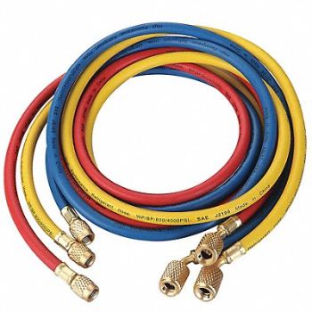 DAYTON Manifold Hose Set 72 In Red Yellow Blue, 4PDG4