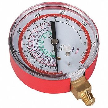 DAYTON Gauge 2-3/4 In Dia High Side Red 800 psi, 4PDK5