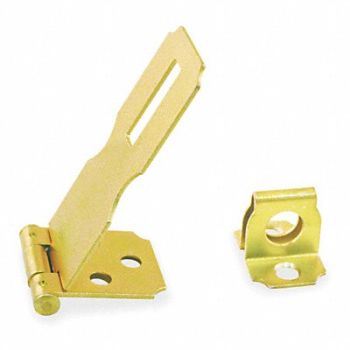 GRAINGER APPROVED Fixed Staple Hasp Brass Plated 2 1/2 L, 4PE29