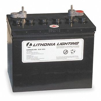 LITHONIA LIGHTING Battery 6V 16hr 4 3/16in Male Tab, 4PG70