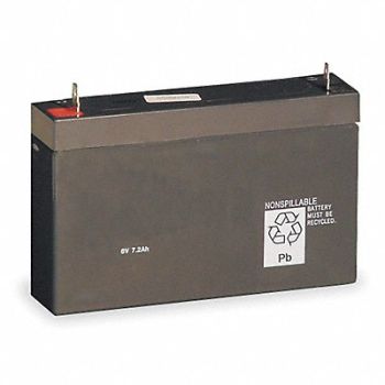 LITHONIA LIGHTING Battery 6V 16hr 3 7/8in Male Tab, 4PG76