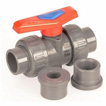 GRAINGER APPROVED CPVC Ball Valve Union Socket/FNPT 1, 4PGE4