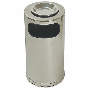 TOUGH GUY Ash/Trash Can 12 gal Silver, 4PGG8