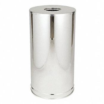 TOUGH GUY Trash Can Round 15 gal Silver, 4PGG9