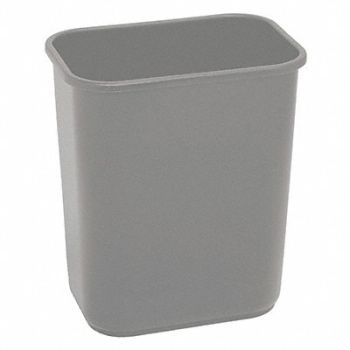 TOUGH GUY D2129 Wastebasket Rectangular 7 gal Gray, 4PGN7