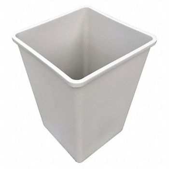 TOUGH GUY D2109 Trash Can Square 35 gal Beige, 4PGT4
