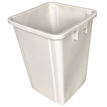 TOUGH GUY D2629 Trash Can Square 16 gal Beige, 4PGR9
