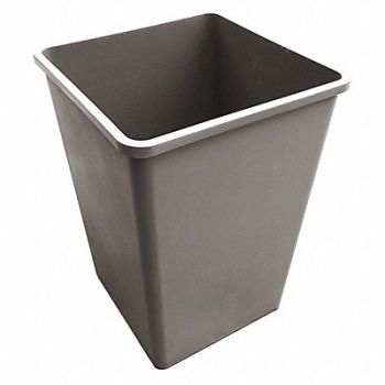 TOUGH GUY Trash Can Square 50 gal Beige, 4PGT6