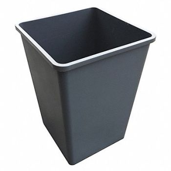 TOUGH GUY Trash Can Square 50 gal Gray, 4PGT7