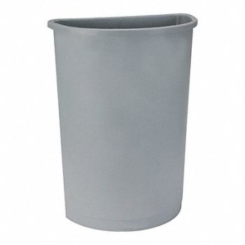 TOUGH GUY D2127 Trash Can Half Round 21 gal Gray, 4PGT8