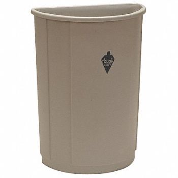 TOUGH GUY D2127 Trash Can Half Round 21 gal Beige, 4PGT9