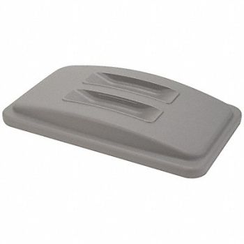 TOUGH GUY Trash Can Top Flat Snap-On Closure Gray, 4PGU2