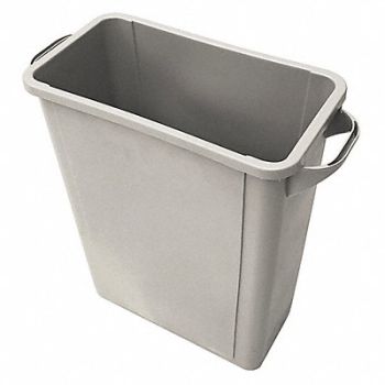 TOUGH GUY D2104 Trash Can Rectangle 15-29/32 gal Beige, 4PGU5
