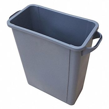 TOUGH GUY D2104 Trash Can Rectangular 15-29/32 gal Gray, 4PGU6