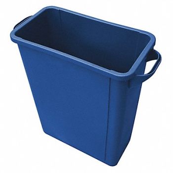 TOUGH GUY D2104 Waste Receptacle Rectangular 16 gal Blue, 4PGU7