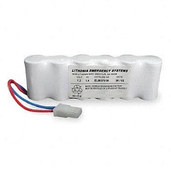 LITHONIA LIGHTING Battery 7.2V 168hr 5 1/2in Recessed Tabs, 4PH22