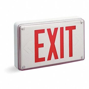 LITHONIA LIGHTING Ext Sgn Alum White 13 7/8in 2W, 4PH57