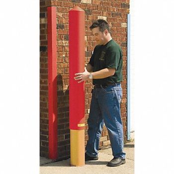 GRAINGER APPROVED E7133 Bollard Cover 8 In Dia 57 In H Red, 4PHE4