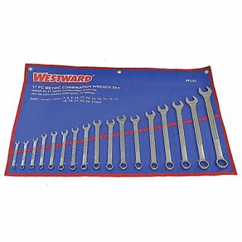 WESTWARD Combo Wrench St CV Steel Satin Offset, 4PL91