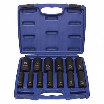 WESTWARD Impct Skt St Steel Blk Oxd 7/16-1 1/4 in, 4PRG3