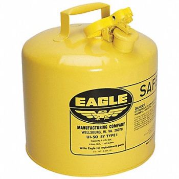 EAGLE Type I Safety Can 5 gal Yellow 13.5In H, 4RF74