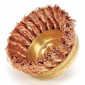 AMPCO Knot Wire Cup Brush Threaded Arbor 3 In., 4RPR6
