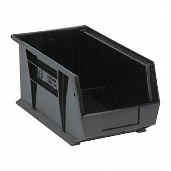 QUANTUM STORAGE SYSTEMS Hang and Stack Bin Black PP 7 in, 4RR39