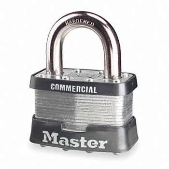 MASTER LOCK Keyed Padlock 15/16 in Rectangle Silver, 4T088