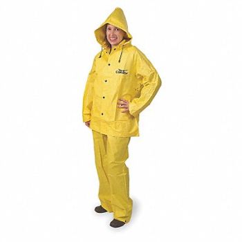 CONDOR D2286 Rain Suit Jacket/Bib Unrated Yellow 2XL, 5T209