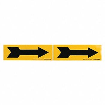 BRADY D3528 Pipe Marker (Arrow) 4 in H 12 in W, 6N596