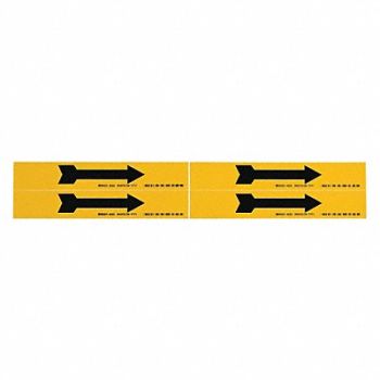 BRADY D3383 Pipe Marker (Arrow) 1 1/8in H 7in W, 4T569