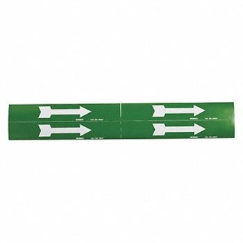 BRADY D3383 Pipe Marker (Arrow) 1 1/8in H 7in W, 4T570