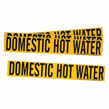 BRADY Pipe Marker Domestic Hot Water 2 1/4in H, 4T592
